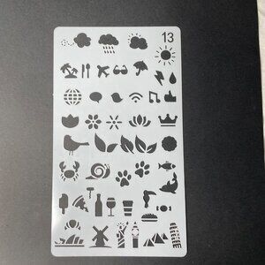 Reusable Art Planner Stencil Weather Travel Dinning Beach mq Mixed Media Supplie